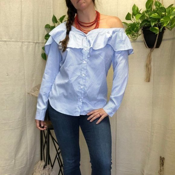 Lea & Viola off the shoulder asymmetric blouse - Picture 2 of 13